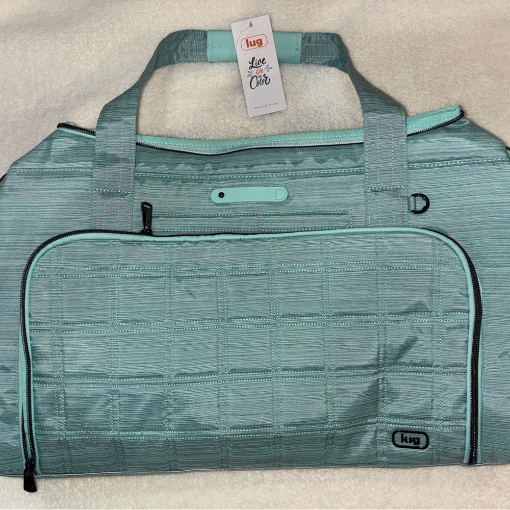Lug trolley duffel overnight bag brushed aquamarine